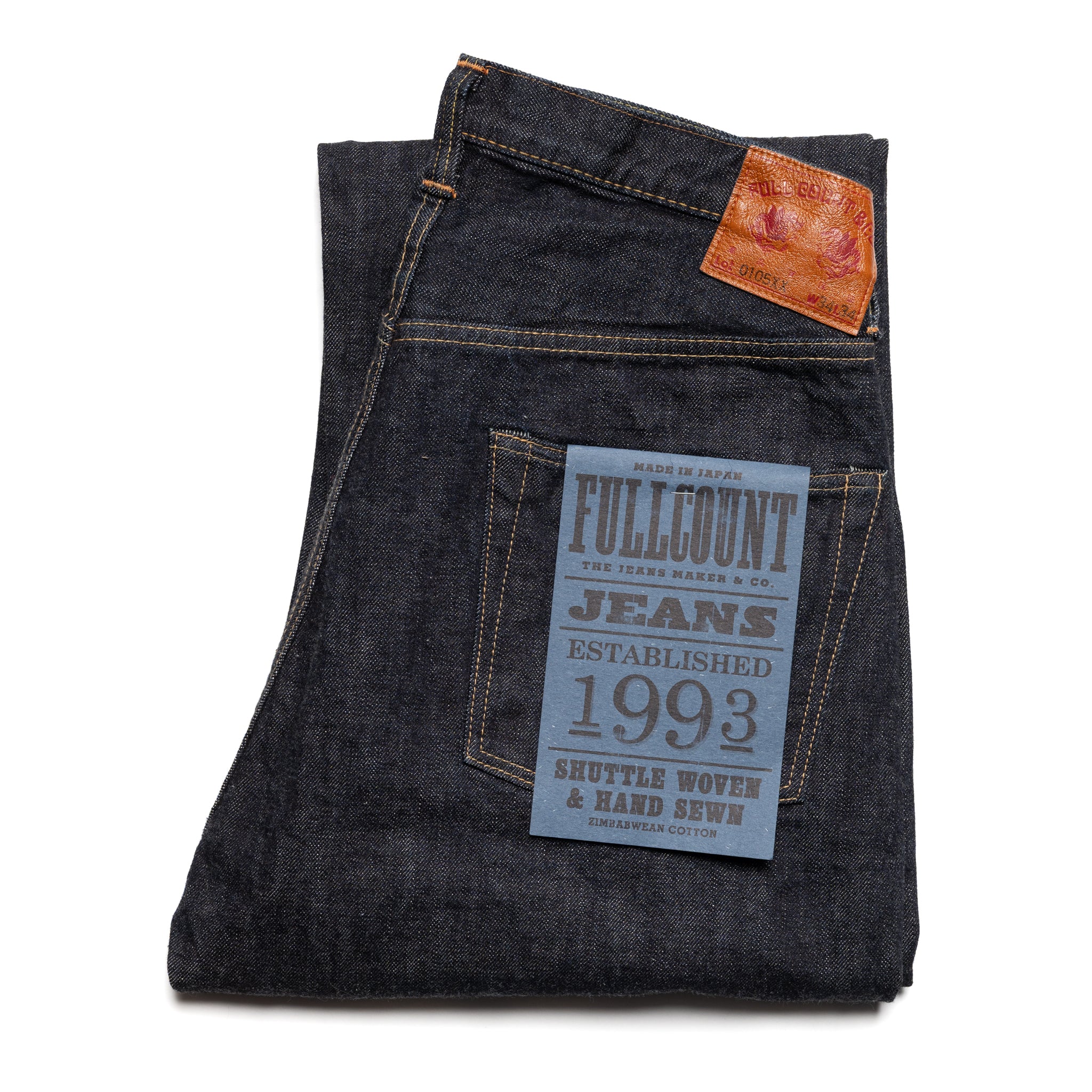 Fullcount 0105XXW Wide Heavy 15.5oz Japanese Selvedge Denim Folded