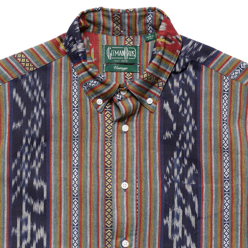 Gitman Sunset Ikat Dobby Short Sleeve Button Down Collar