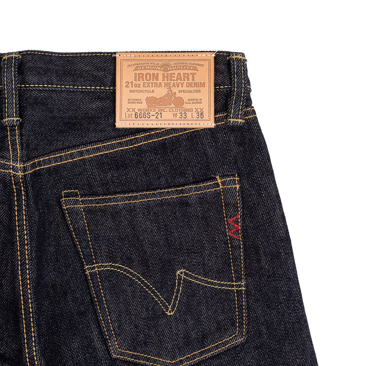 IH-666S-21 21oz Selvedge Denim Slim Straight Cut Jeans - Indigo