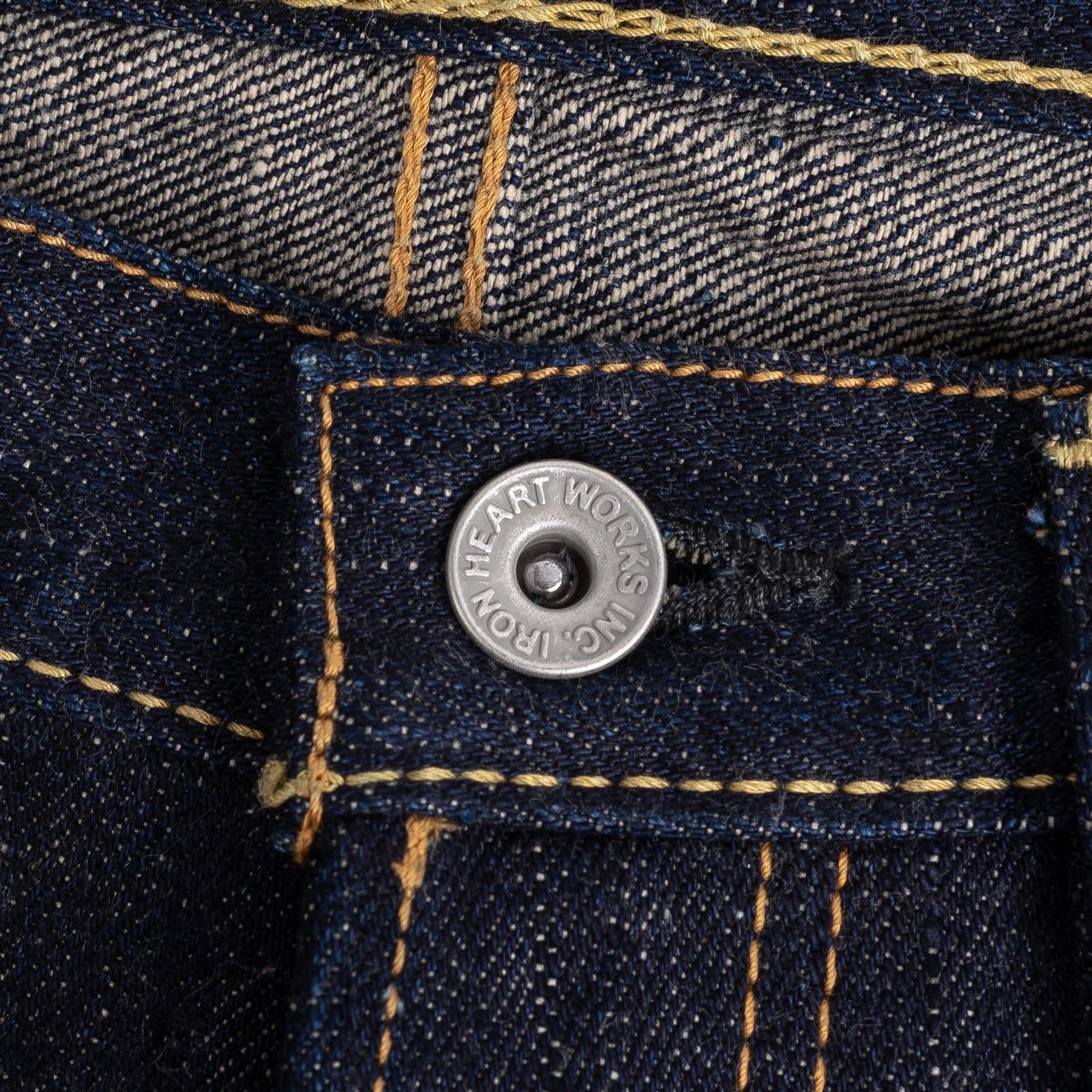 Iron Heart IH-888S-18 Japanese Selvedge Denim Button Detail