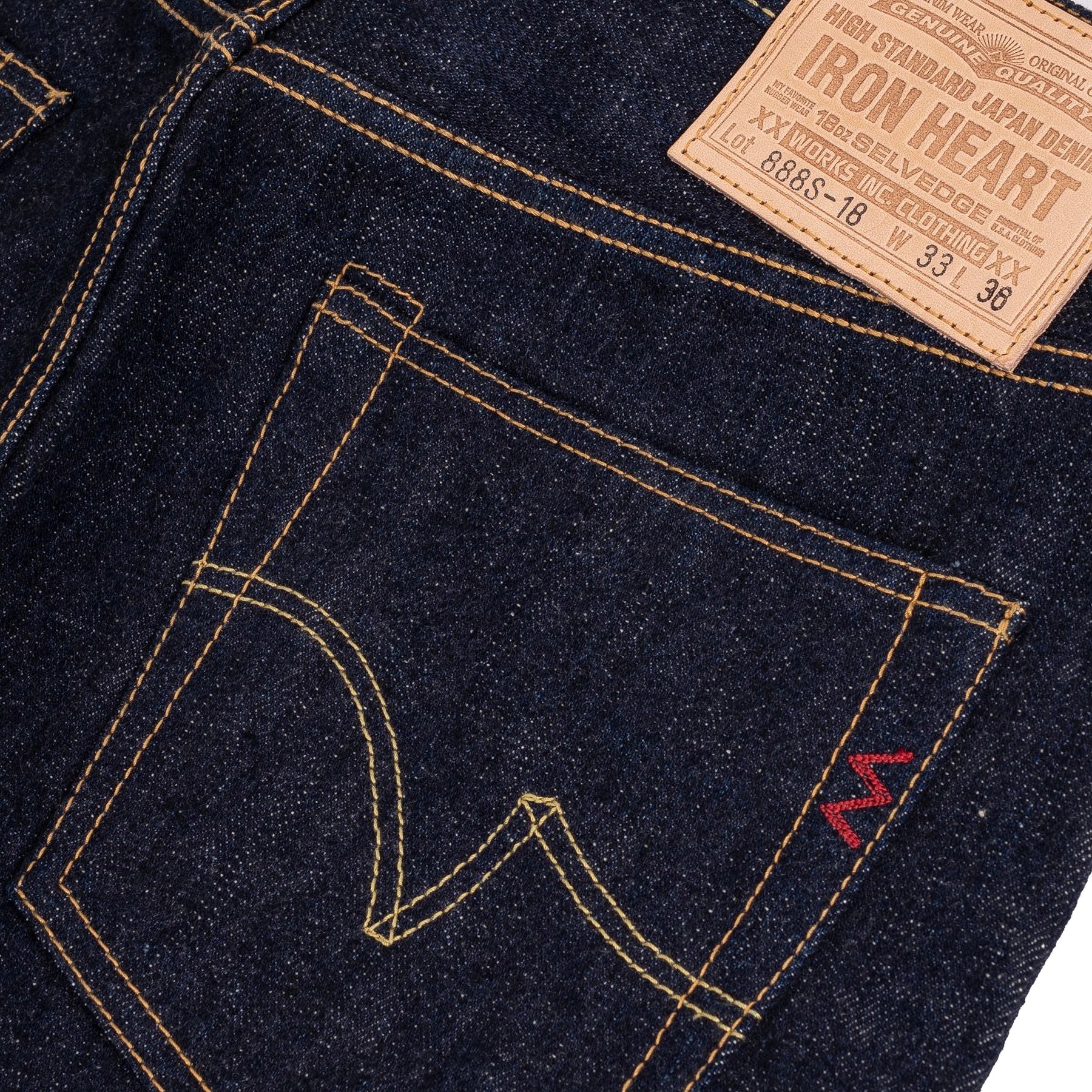 Iron Heart IH-888S-18 Japanese Selvedge Denim Rear Pocket Detail