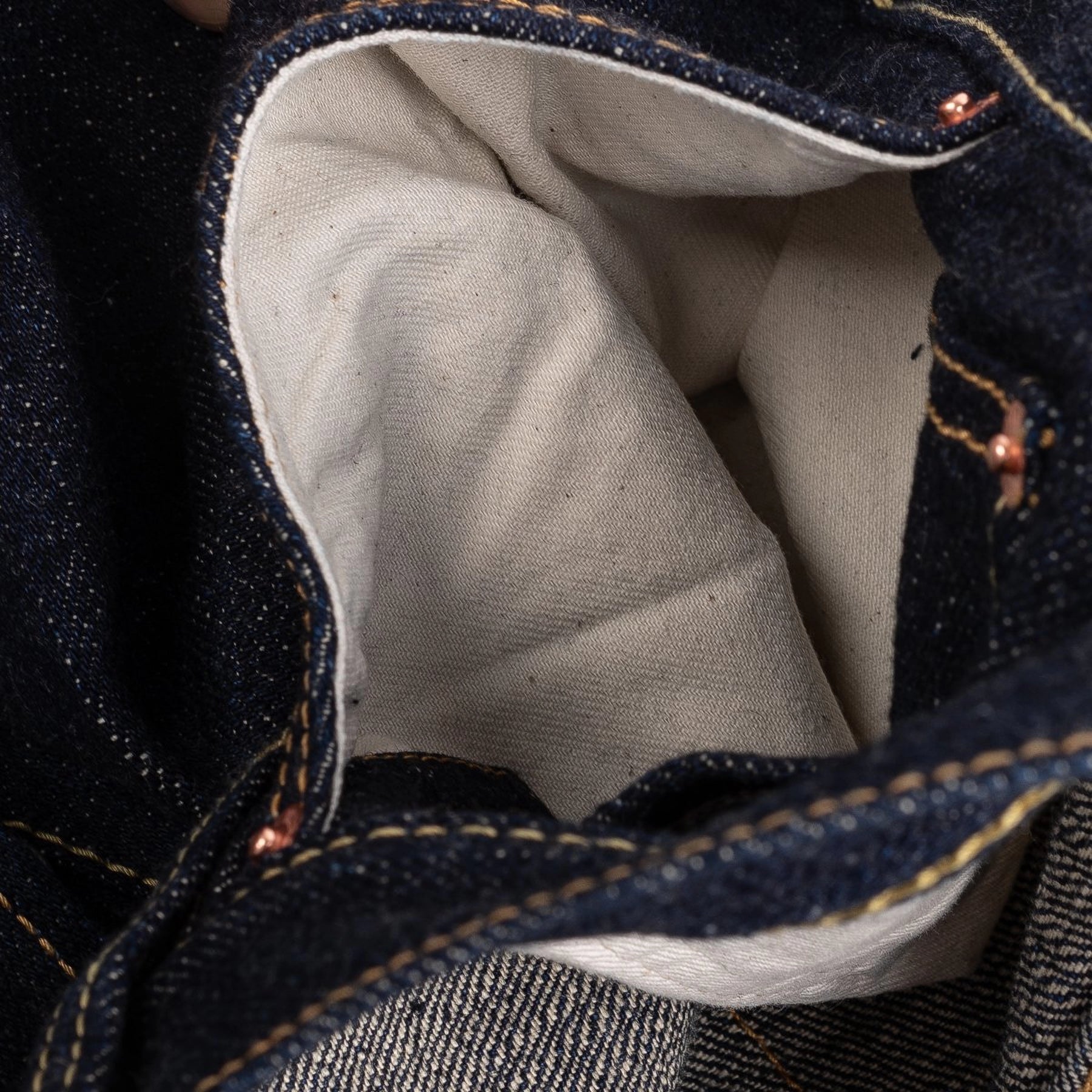 Iron Heart IH-888S-18 Japanese Selvedge Denim Pocket Lining Detail