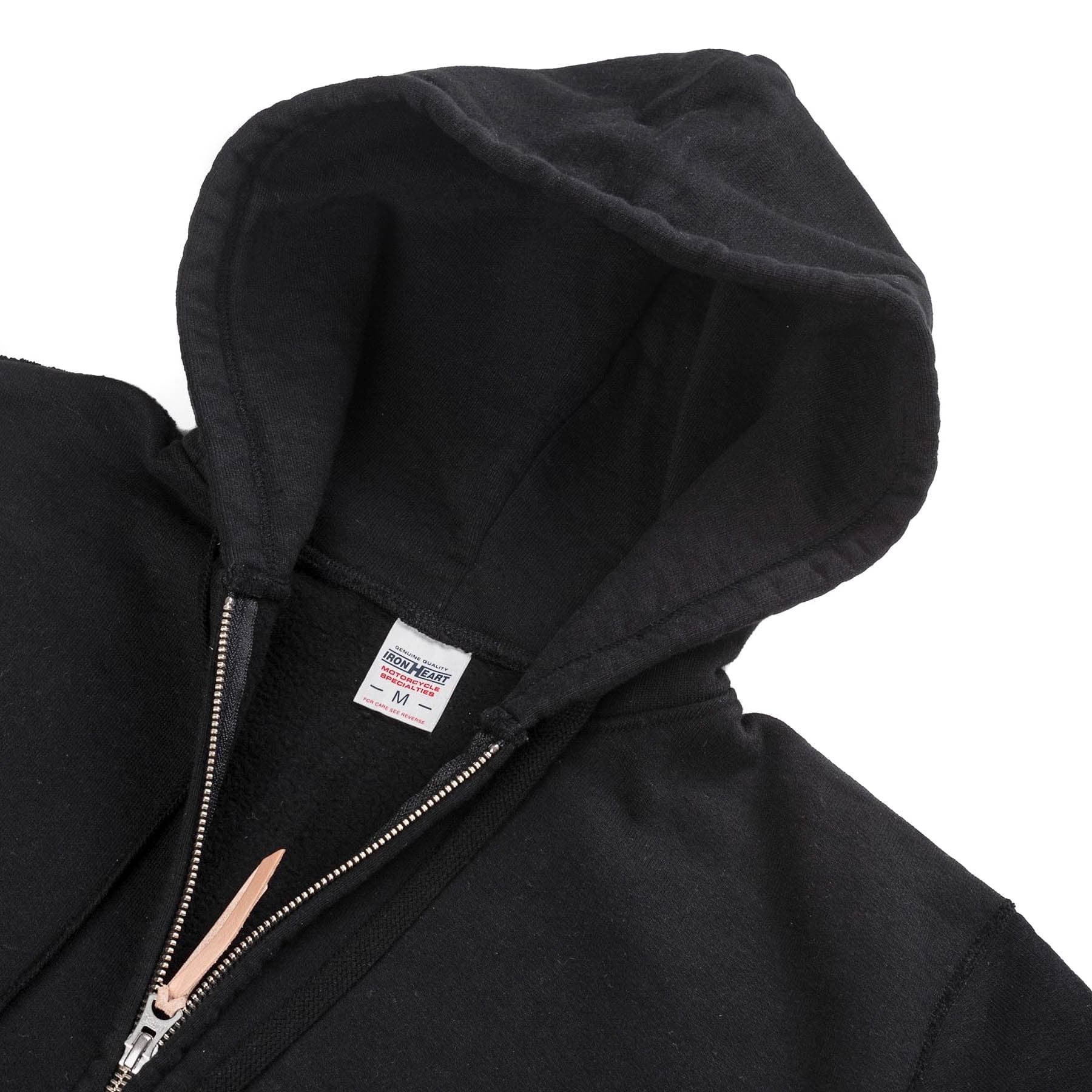 IHSW-10-BLK 14oz Ultra Heavyweight Loopwheel Cotton Zip Up Hoodie – Black