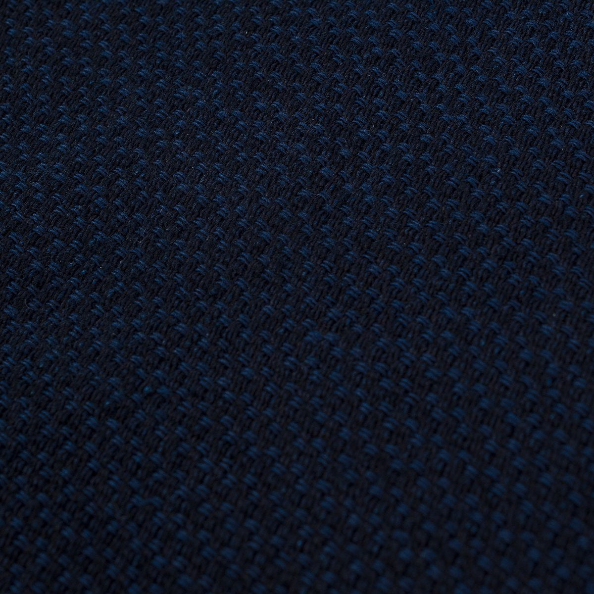 Iron Heart IHSH-380-IND 12oz Dobby Cloth Work Shirt Indigo Fabric Close Up