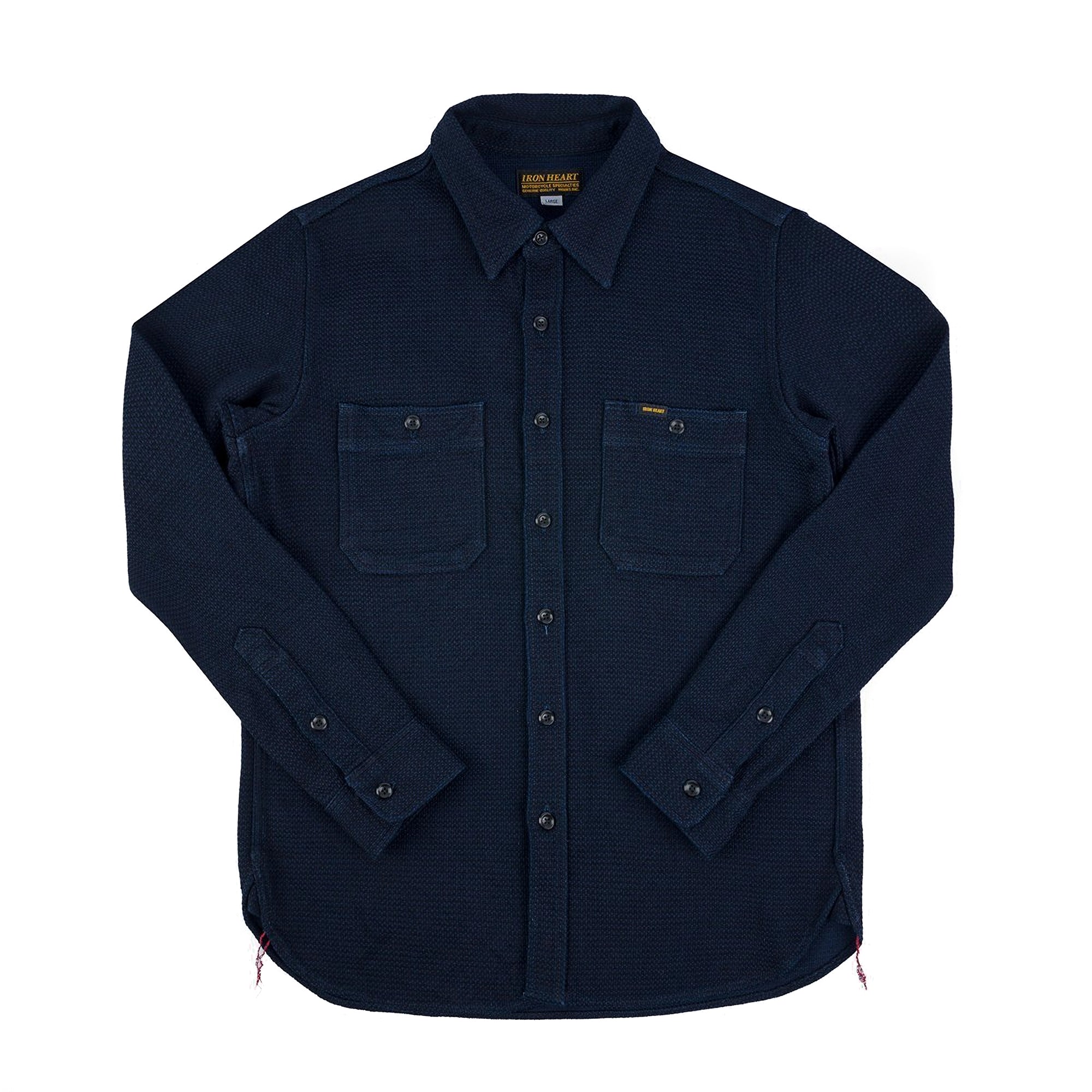 Iron Heart IHSH-380-IND 12oz Dobby Cloth Work Shirt Indigo Front