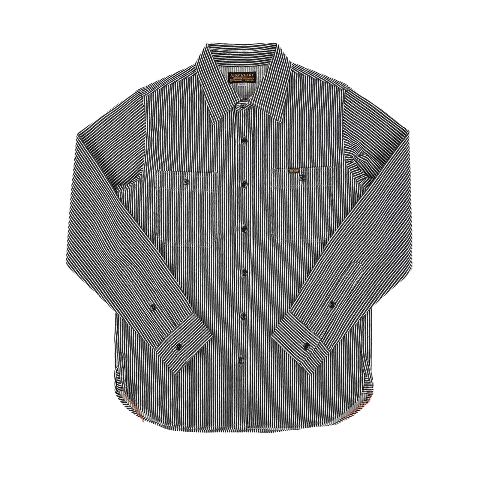 Iron Heart IHSH-274-IND - 12oz Hickory Stripe Work Shirt Indigo