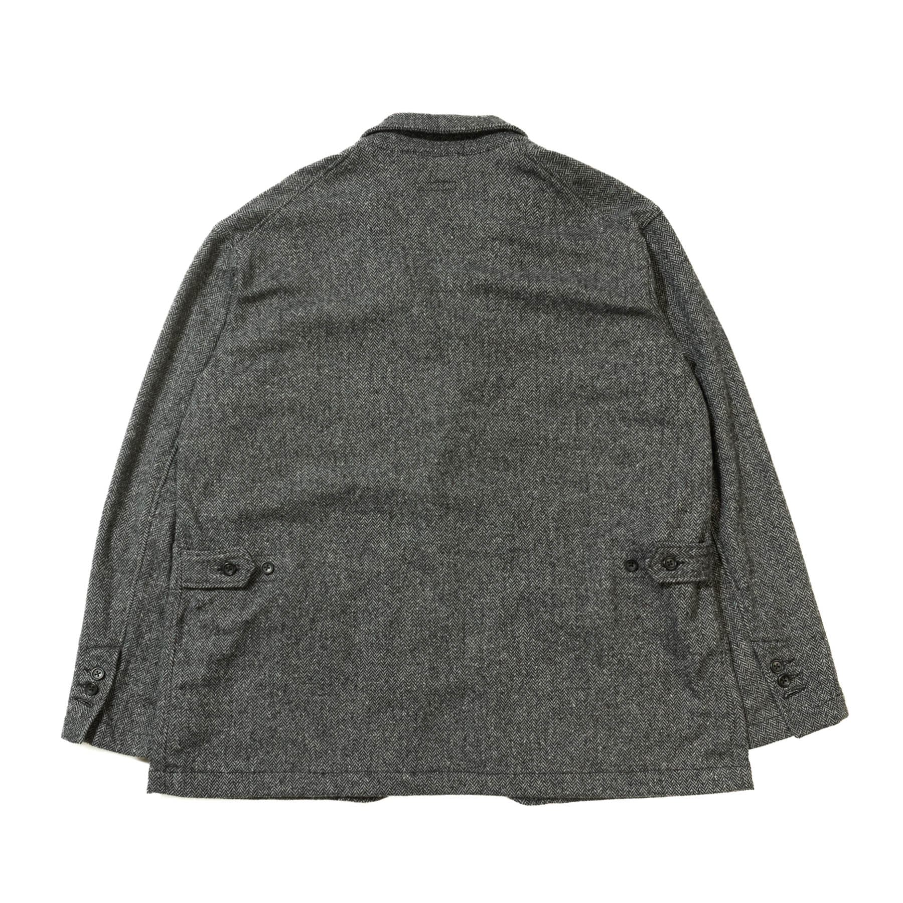 Loiter Jacket - Grey Poly Wool Herringbone