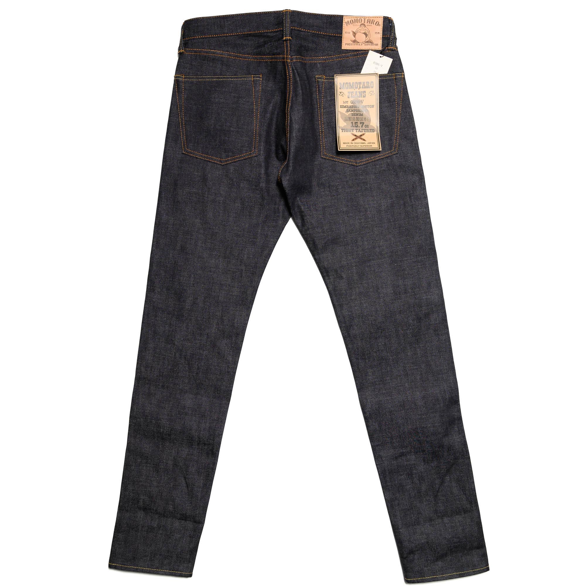 Momotaro 0306-V 15.7oz Zimbabwe Cotton Tight Tapered Selvedge Denim Rear