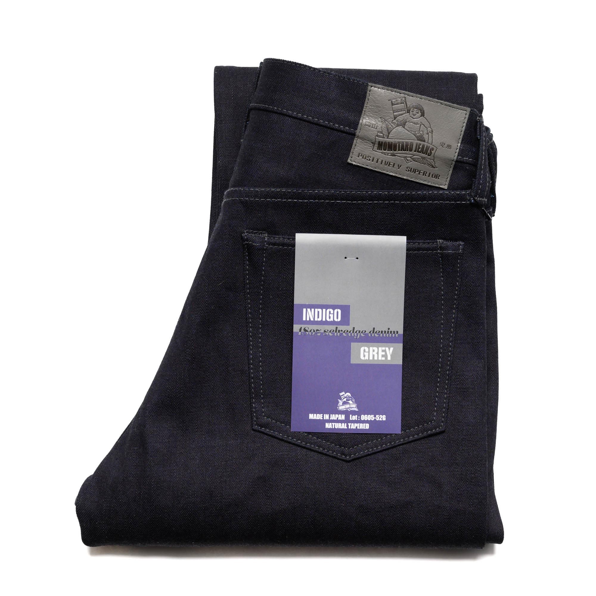 0605-52G 18oz Indigo Grey Double Faced Denim - Natural Tapered