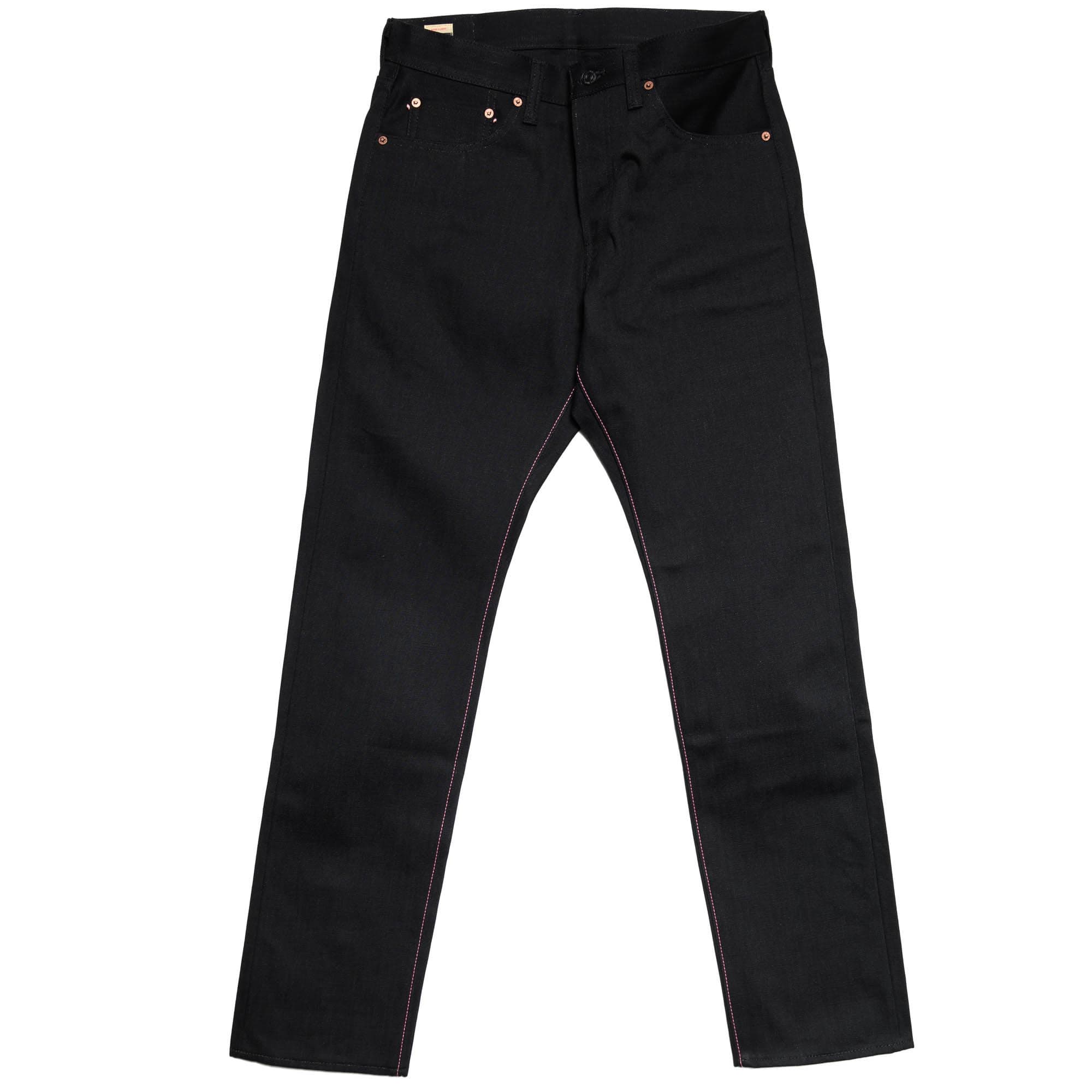 Momotaro 0605-B 15.7oz Zimbabwe Cotton Natural Tapered Selvedge Denim Black Front