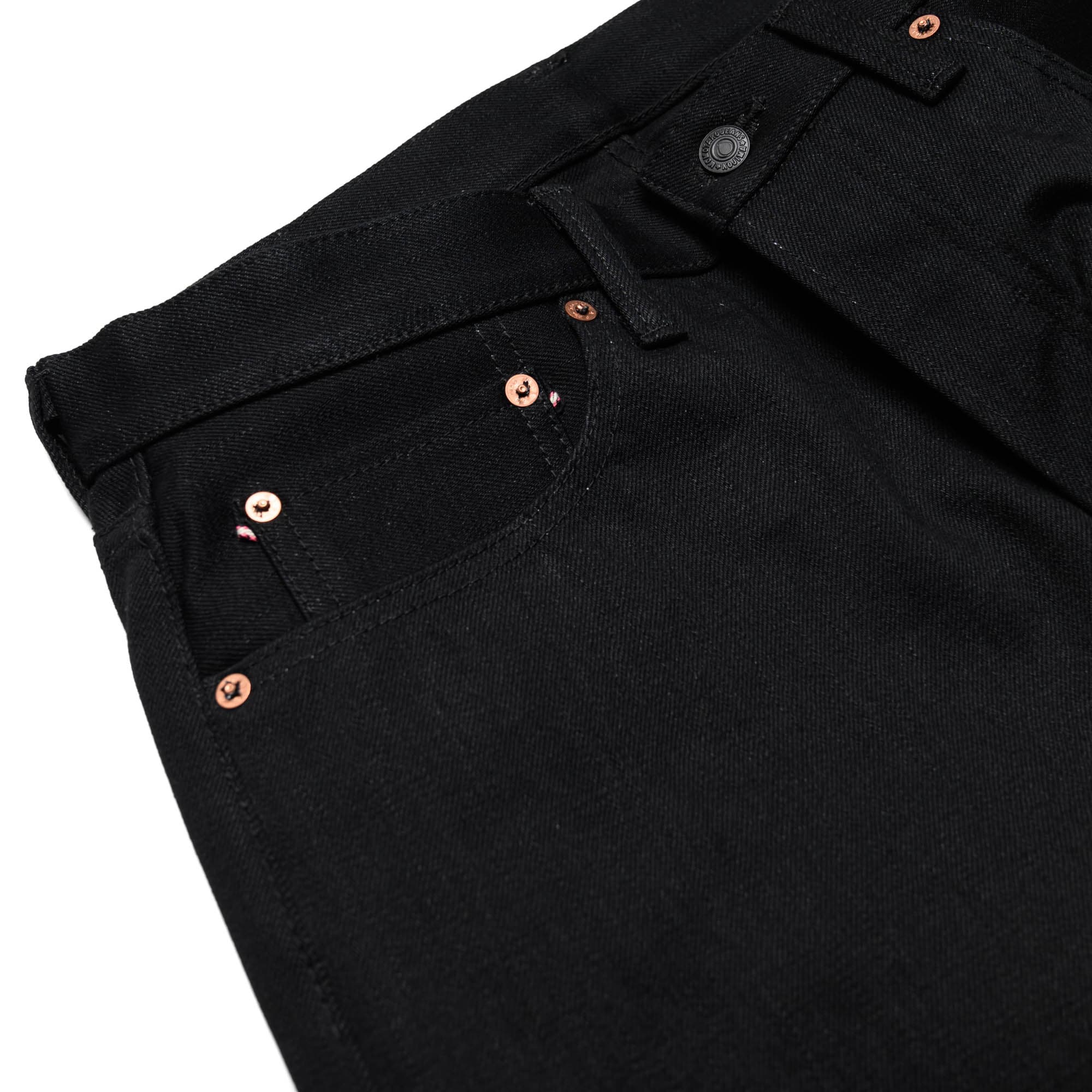 Momotaro 0605-B 15.7oz Zimbabwe Cotton Natural Tapered Selvedge Denim Black Rivets