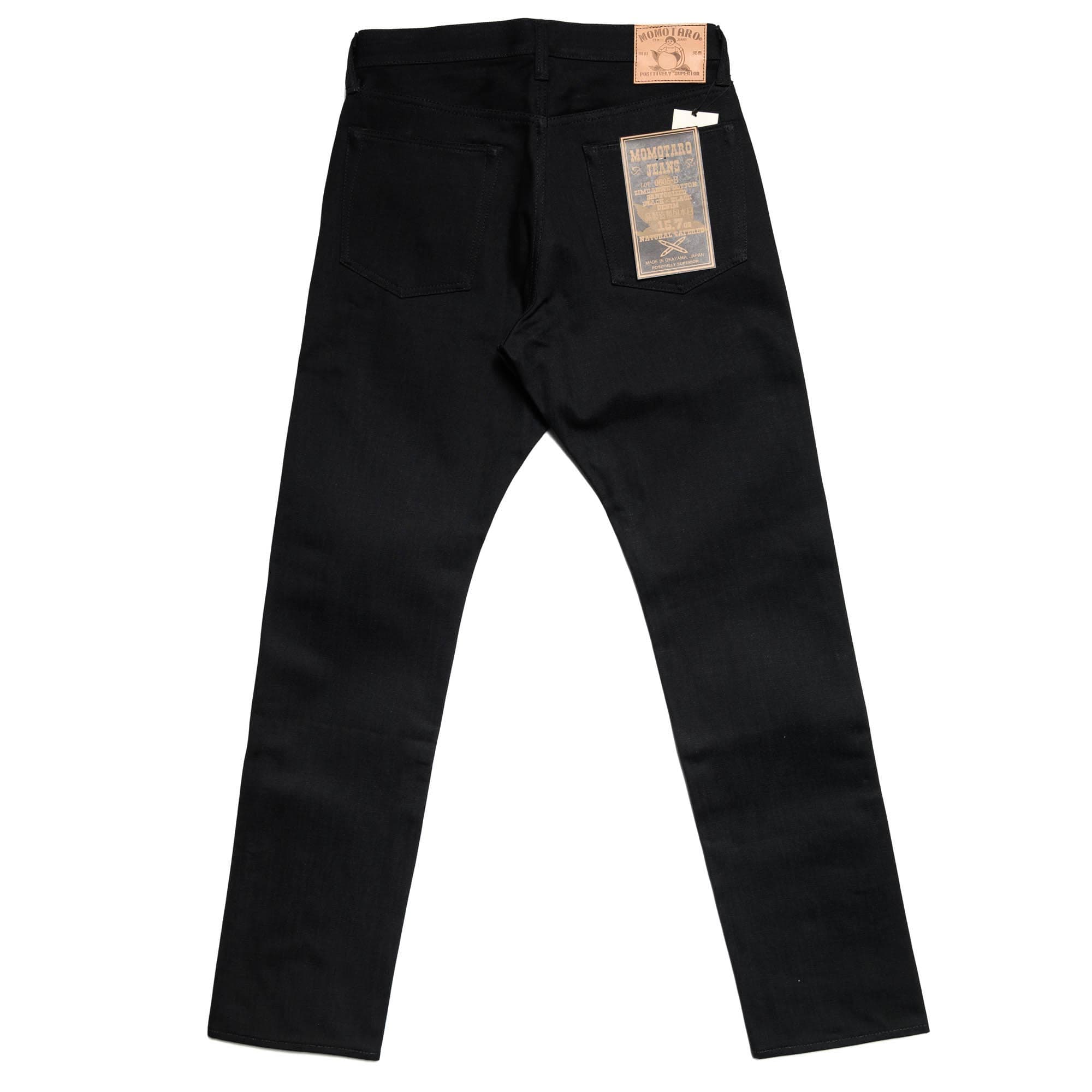 Momotaro 0605-B 15.7oz Zimbabwe Cotton Natural Tapered Selvedge Denim Black Rear