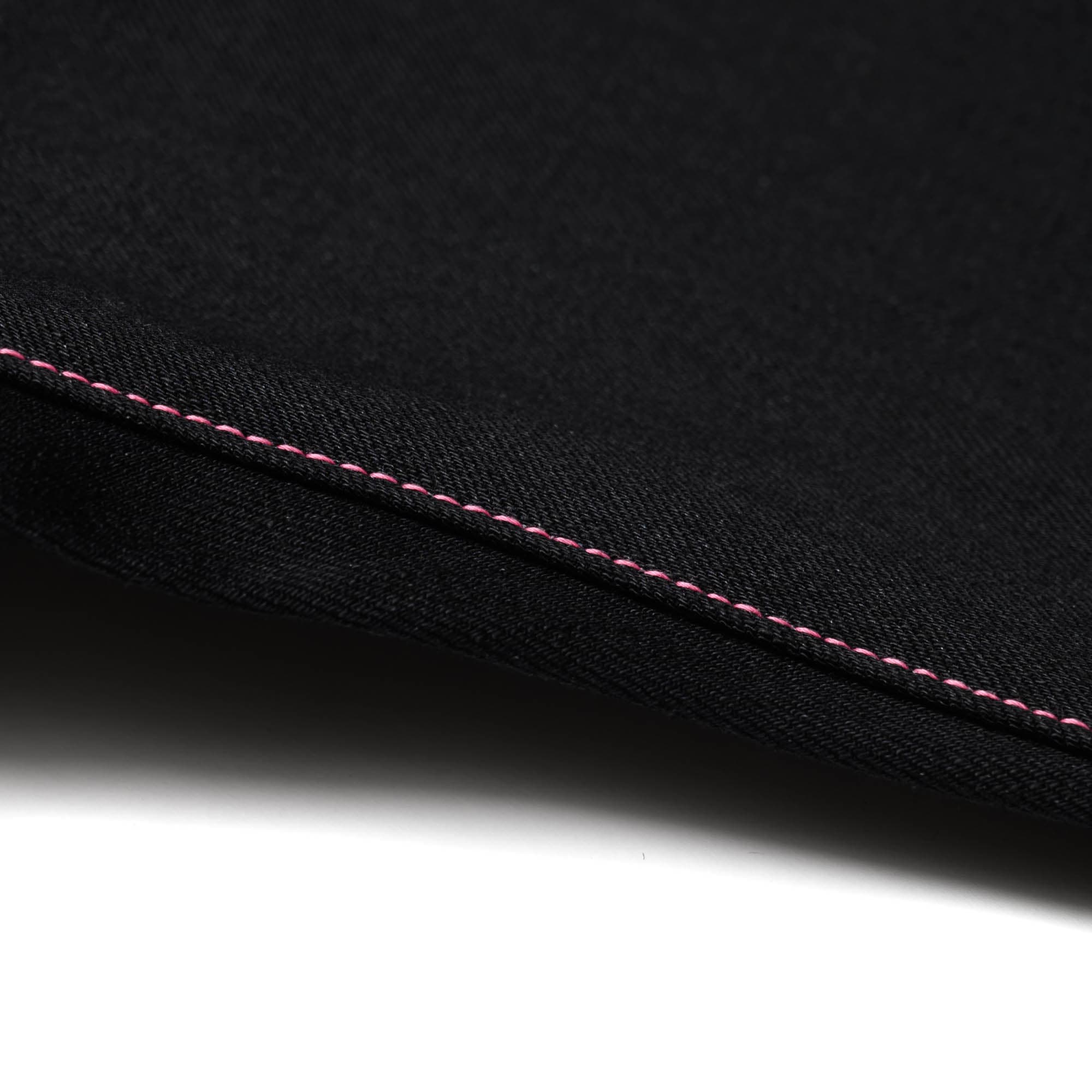 Momotaro 0605-B 15.7oz Zimbabwe Cotton Natural Tapered Selvedge Denim Black Pink Inseam