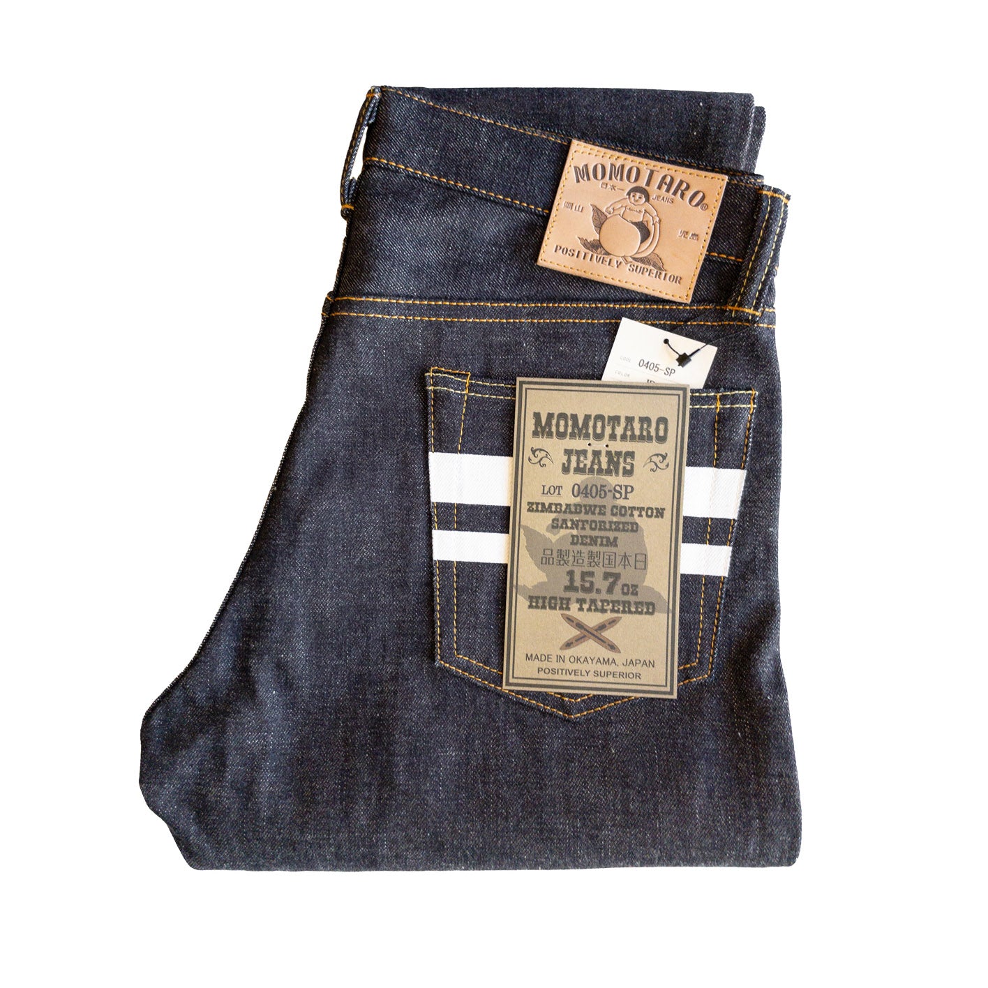 Momotaro 0405SP 15.7 oz Zimbabwe GTB Cotton High Tapered Indigo Selvedge Denim