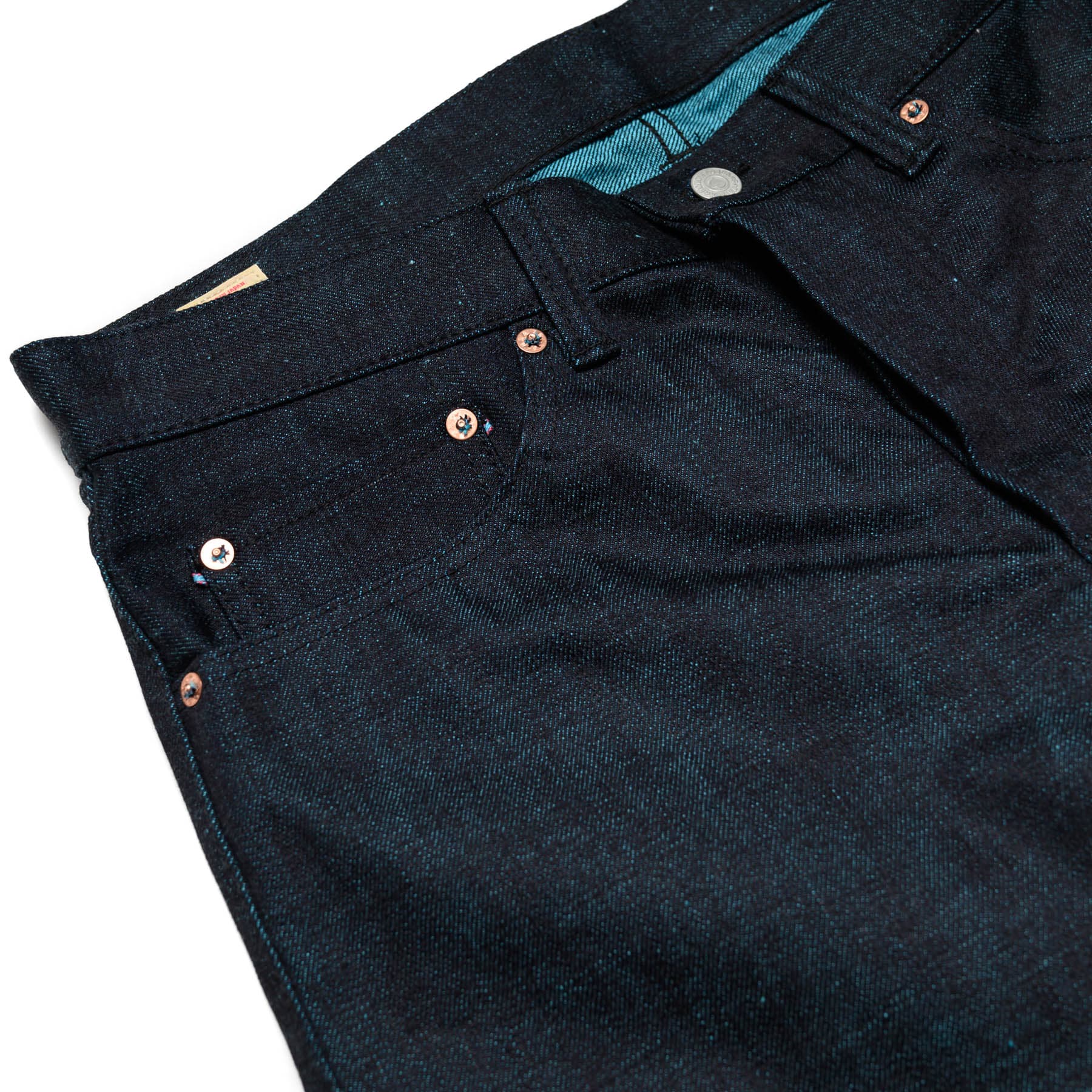 Momotaro 0605-IM 15.7oz Natural Taper Selvedge Denim Mint Pocket Detail