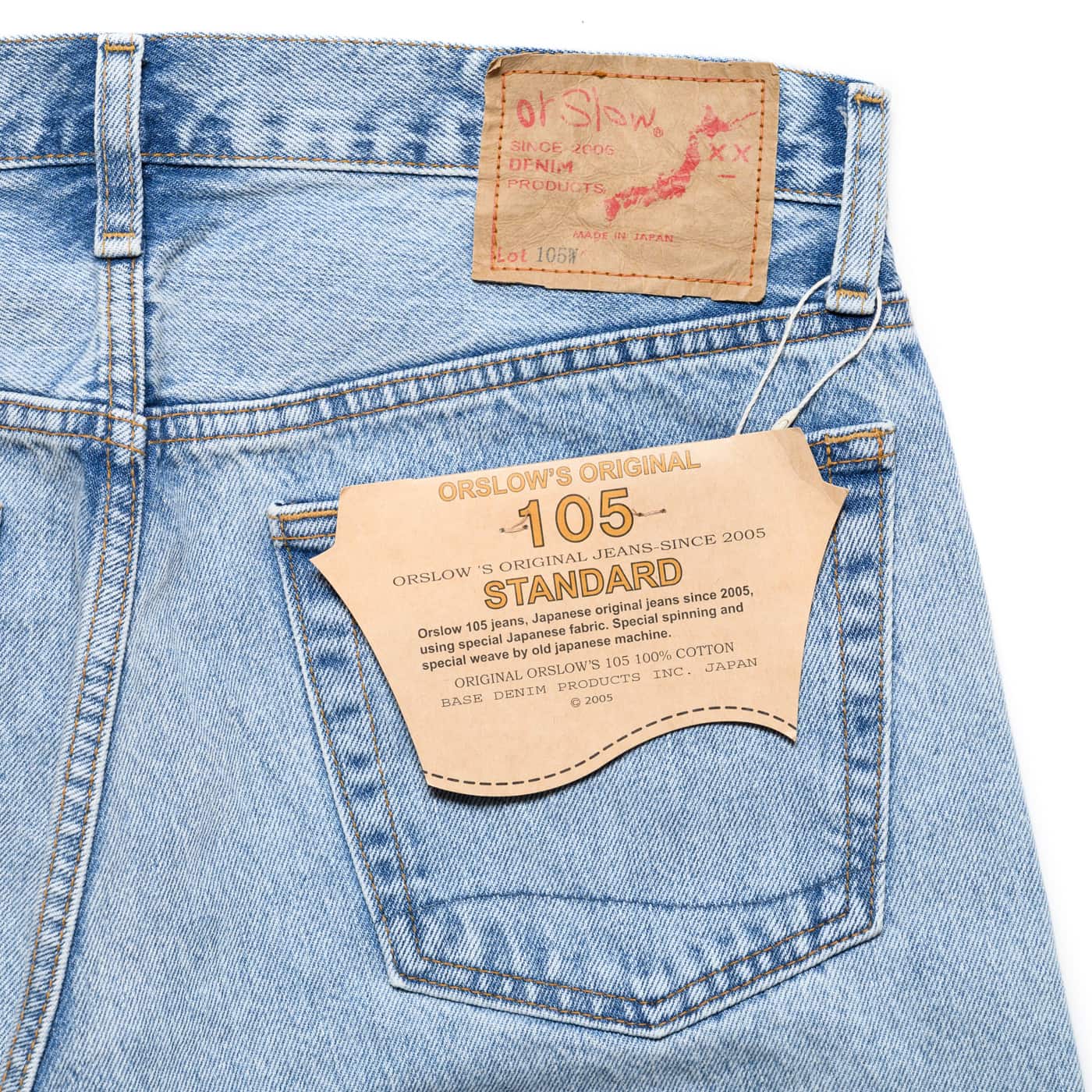 orSlow 105 90's Denim Sky Blue Paper Patch