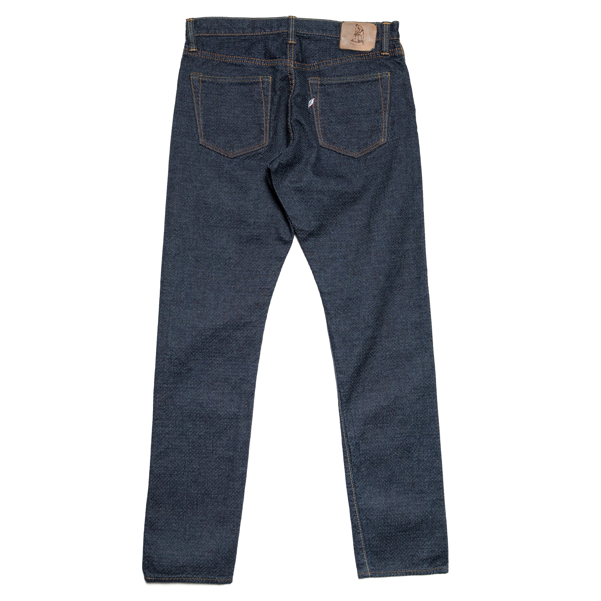 1170-2-ID Men's Woven Sashiko Pants Relaxed Tapered Wash Indigo x Indigo