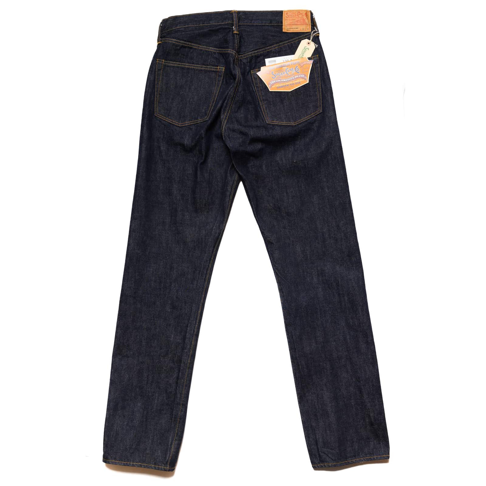 Sugar Cane SC42966 14oz Selvedge Denim 1966 Regular Straight Indigo Rear