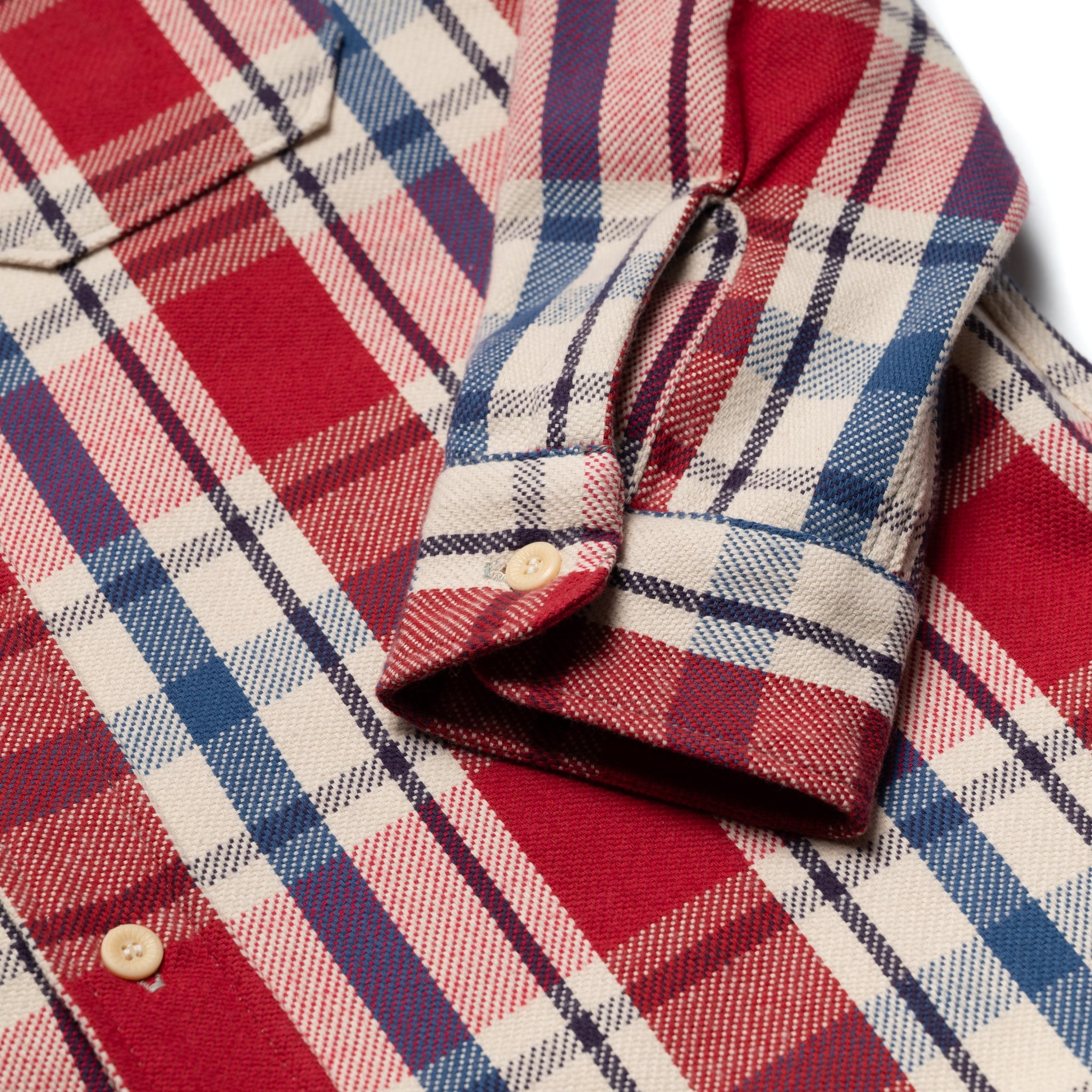 3104-N "D Pattern" Flannel Shirt - Red