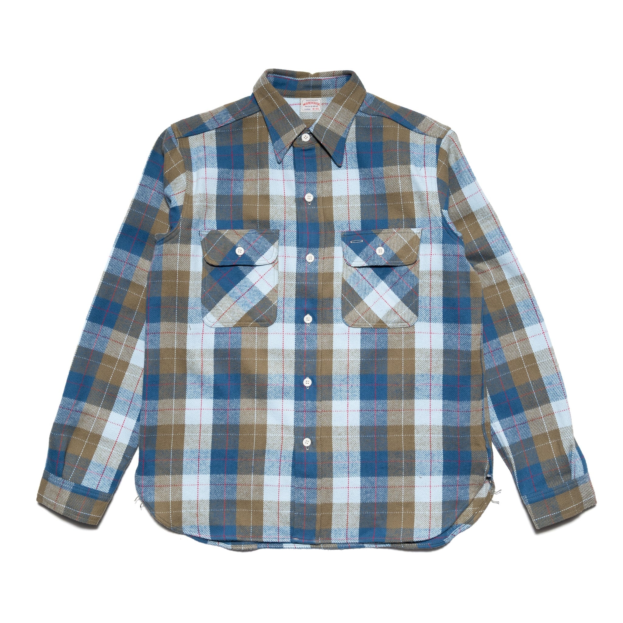 3104-N "E Pattern" Flannel Shirt - Blue