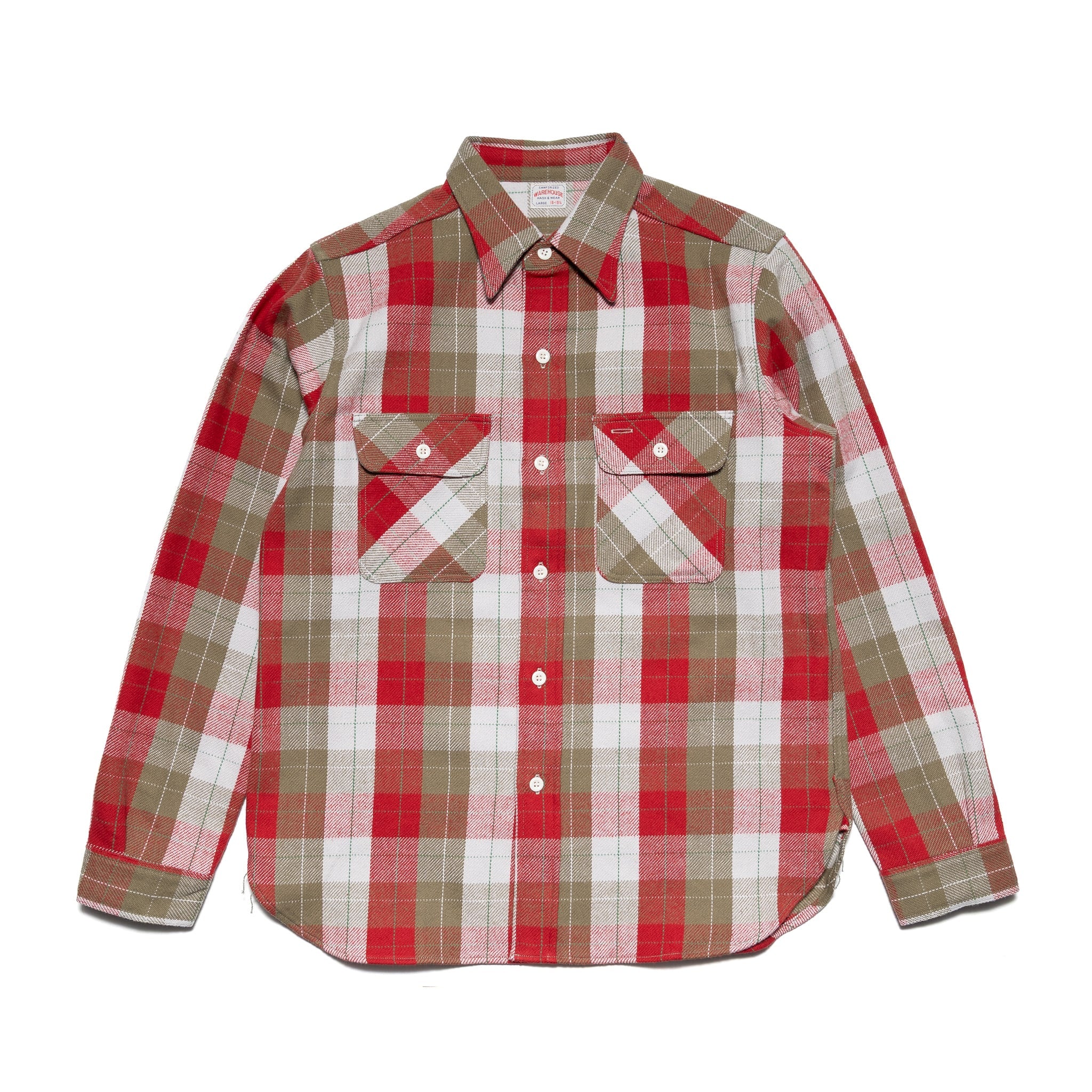 3104-N "E Pattern" Flannel Shirt - Red