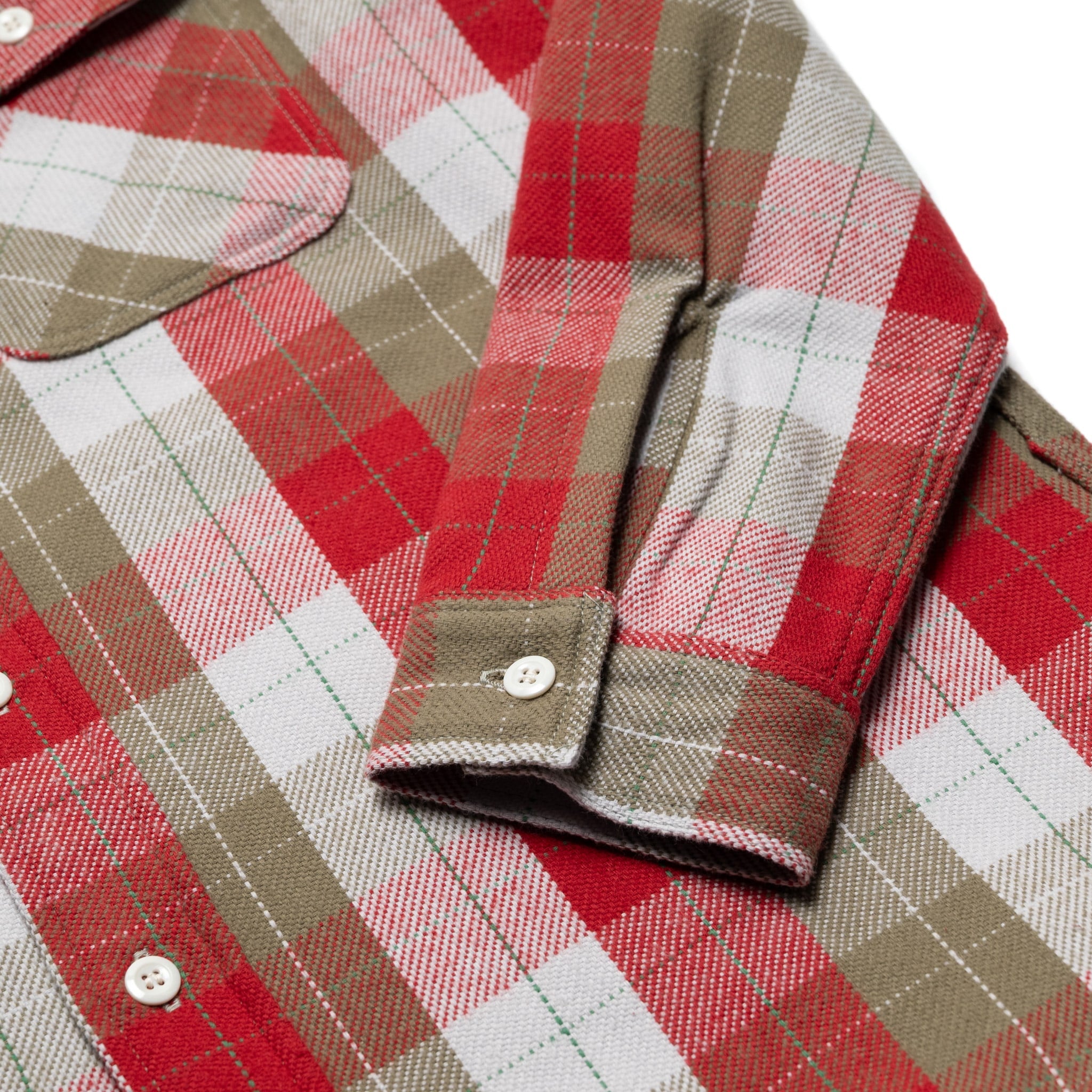 3104-N "E Pattern" Flannel Shirt - Red