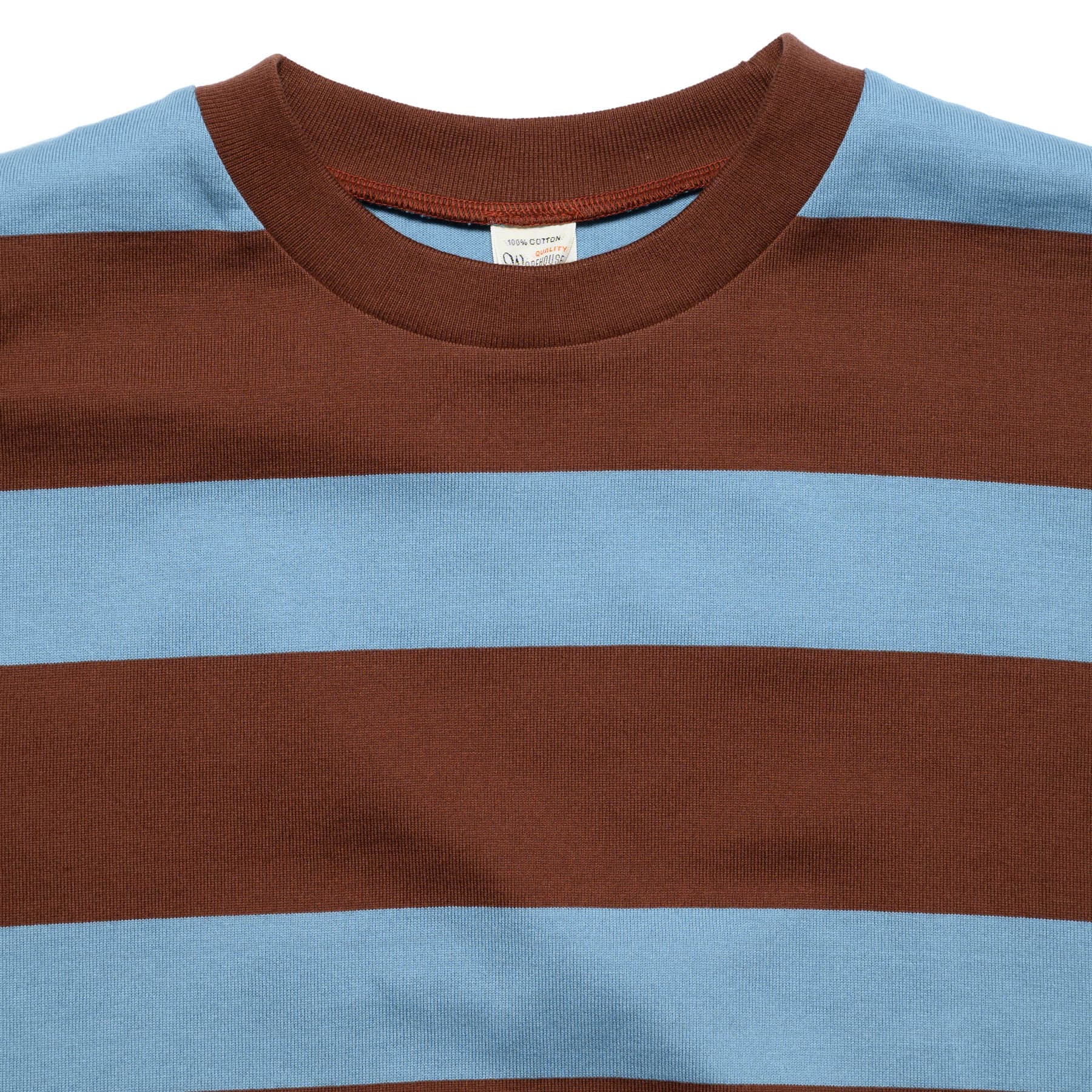 4089 Short Sleeve 3x2 Stripe Tee - Brown/Sax