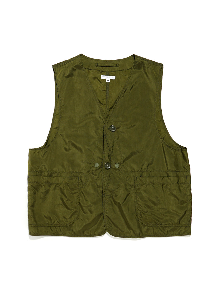 Upland Vest - Olive Nylon Micro Ripstop