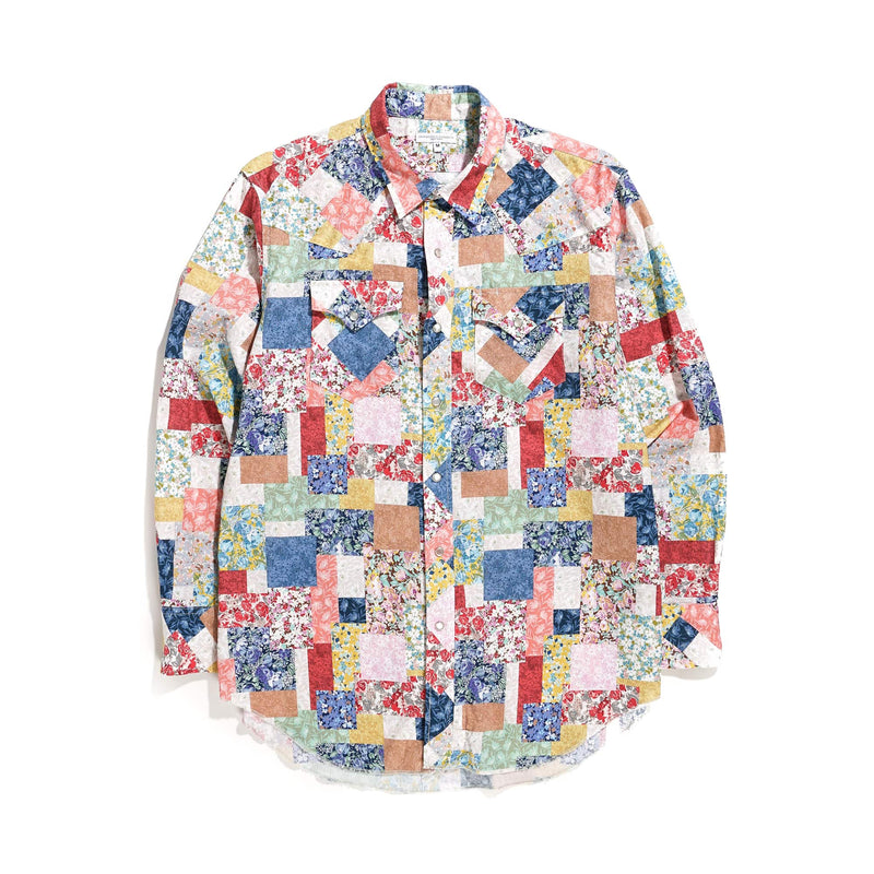 Engineered Garments Combo Western Shirt Multi Color Floral Patchwork Front