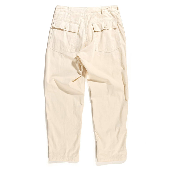 Engineered Garments Fatigue Pant Natural 6.5oz Flat Twill Rear