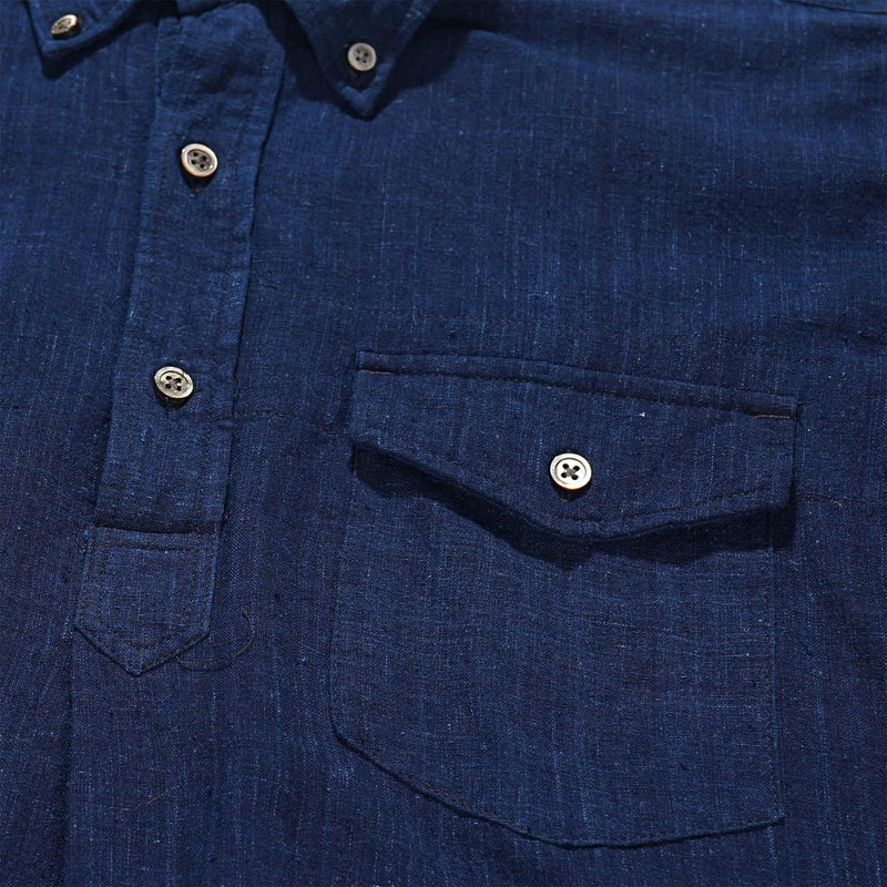 Engineered Garments Popover BD Shirt Navy Cotton Voile Pocket Detail