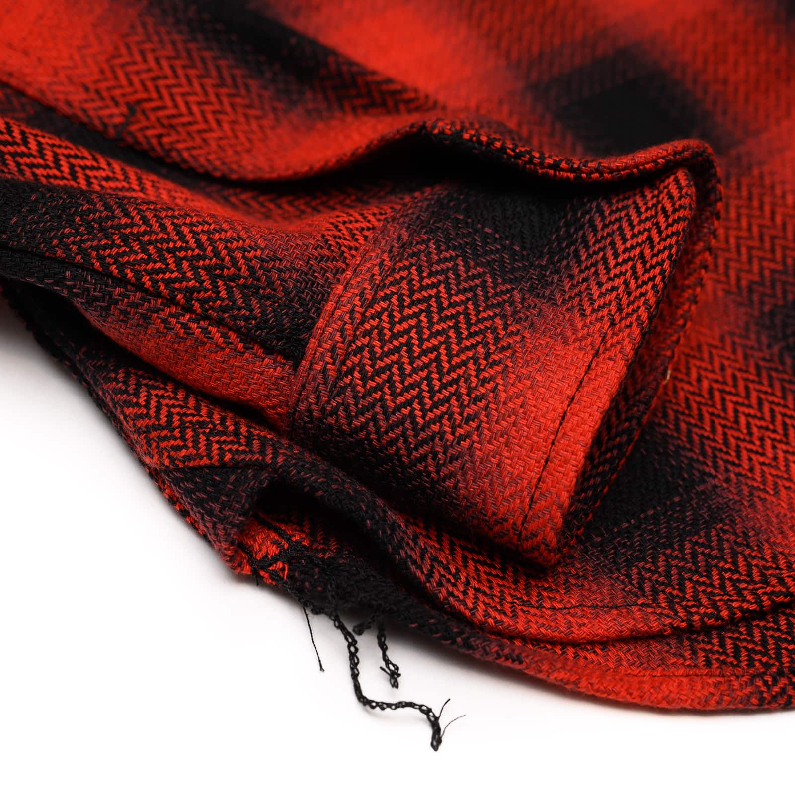 Rogue Territory Field Shirt Red Herringbone Plaid Chain Stitch Run Off Detail