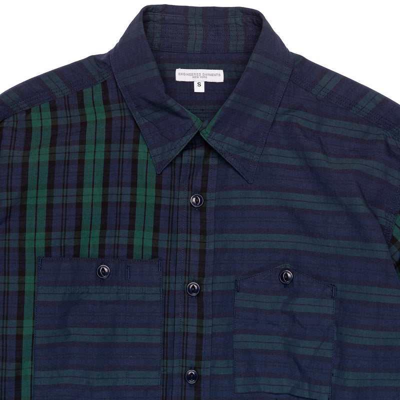 Engineered Garments Work Shirt Blackwatch Big Repeat Madras Collar