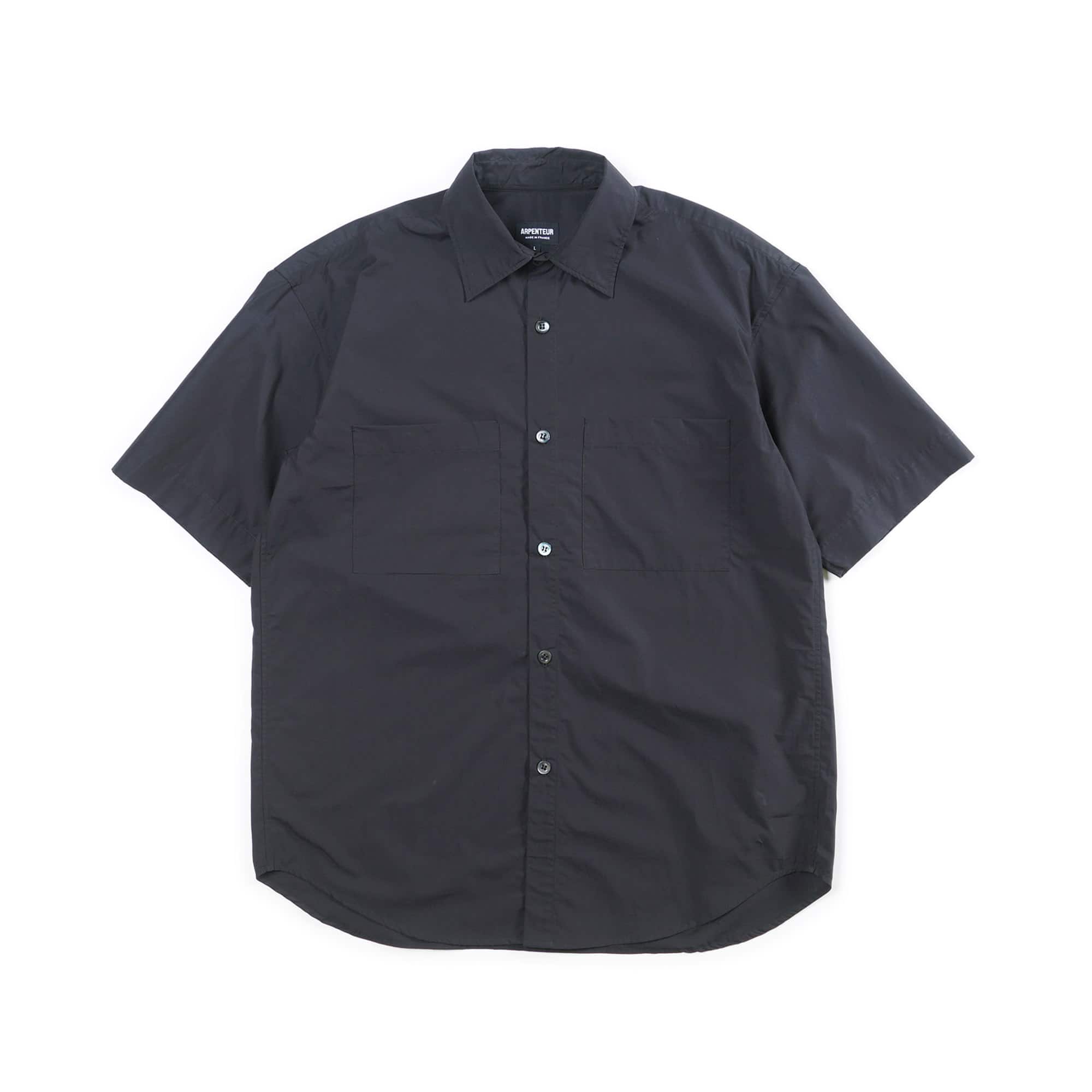 Arpenteur Stereo Pima Short Sleeve Over Shirt Black Front