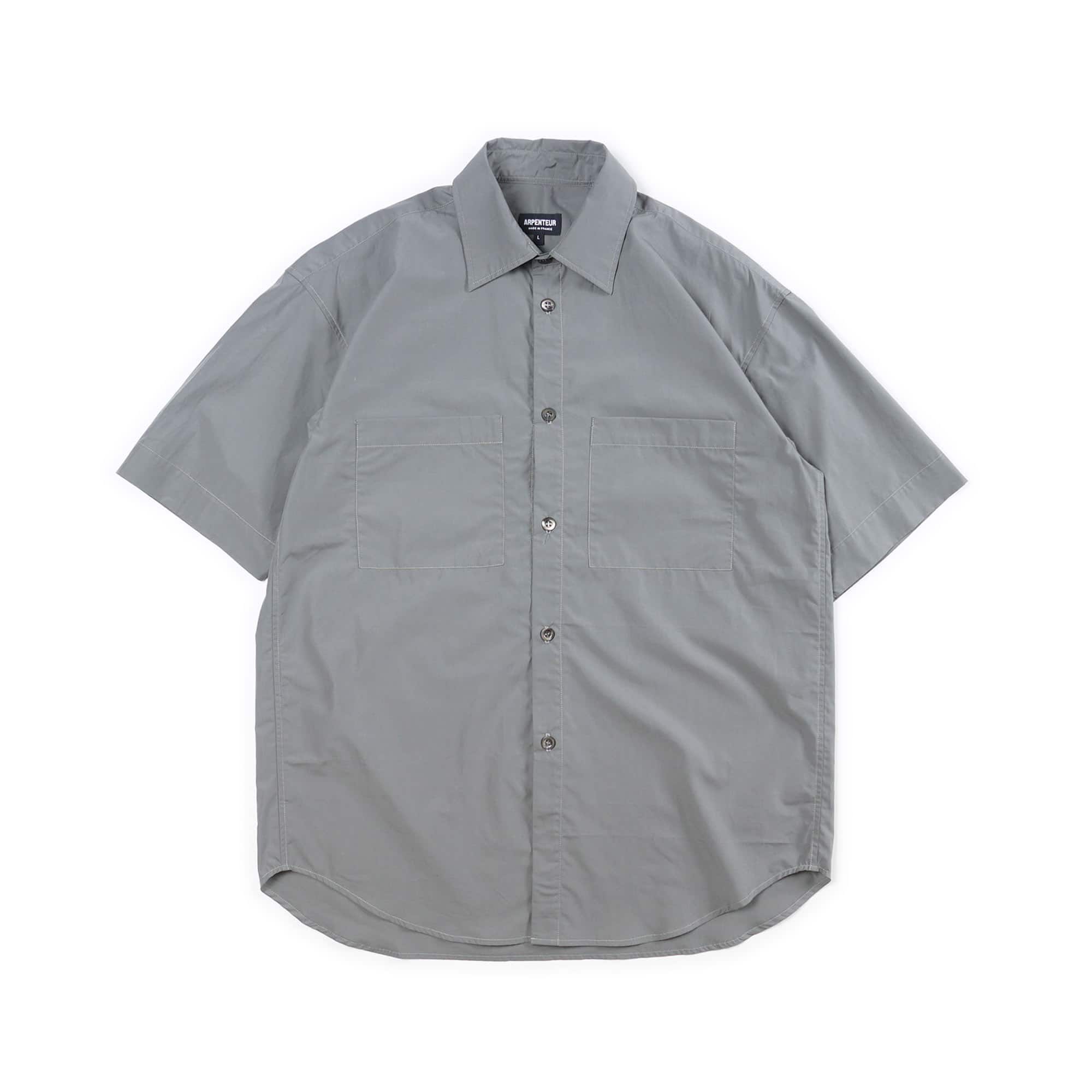 Arpenteur Stereo Pima Short Sleeve Over Shirt Storm Grey Front