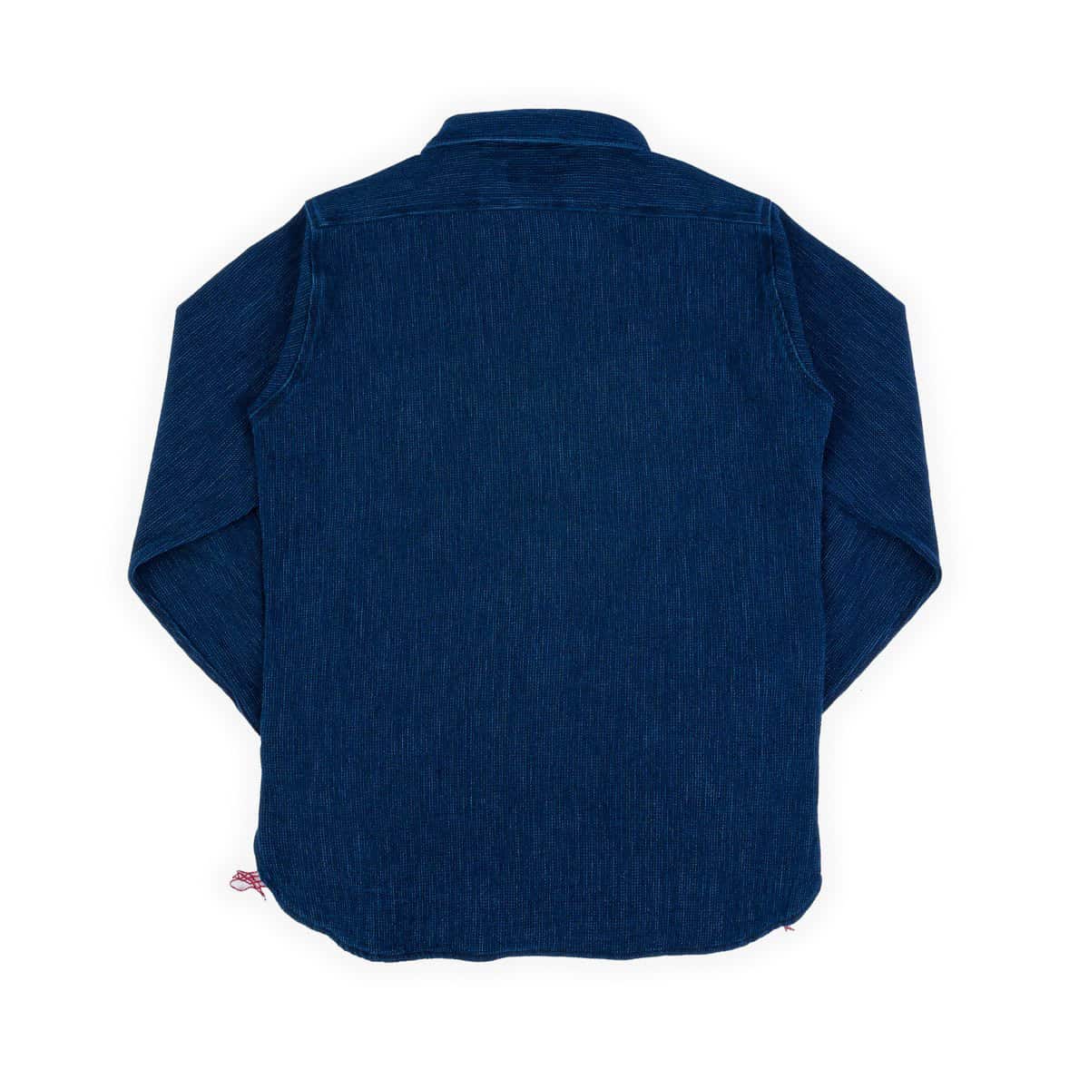 Iron Heart Waffle Work Shirt Indigo IHSH-96-IND Rear