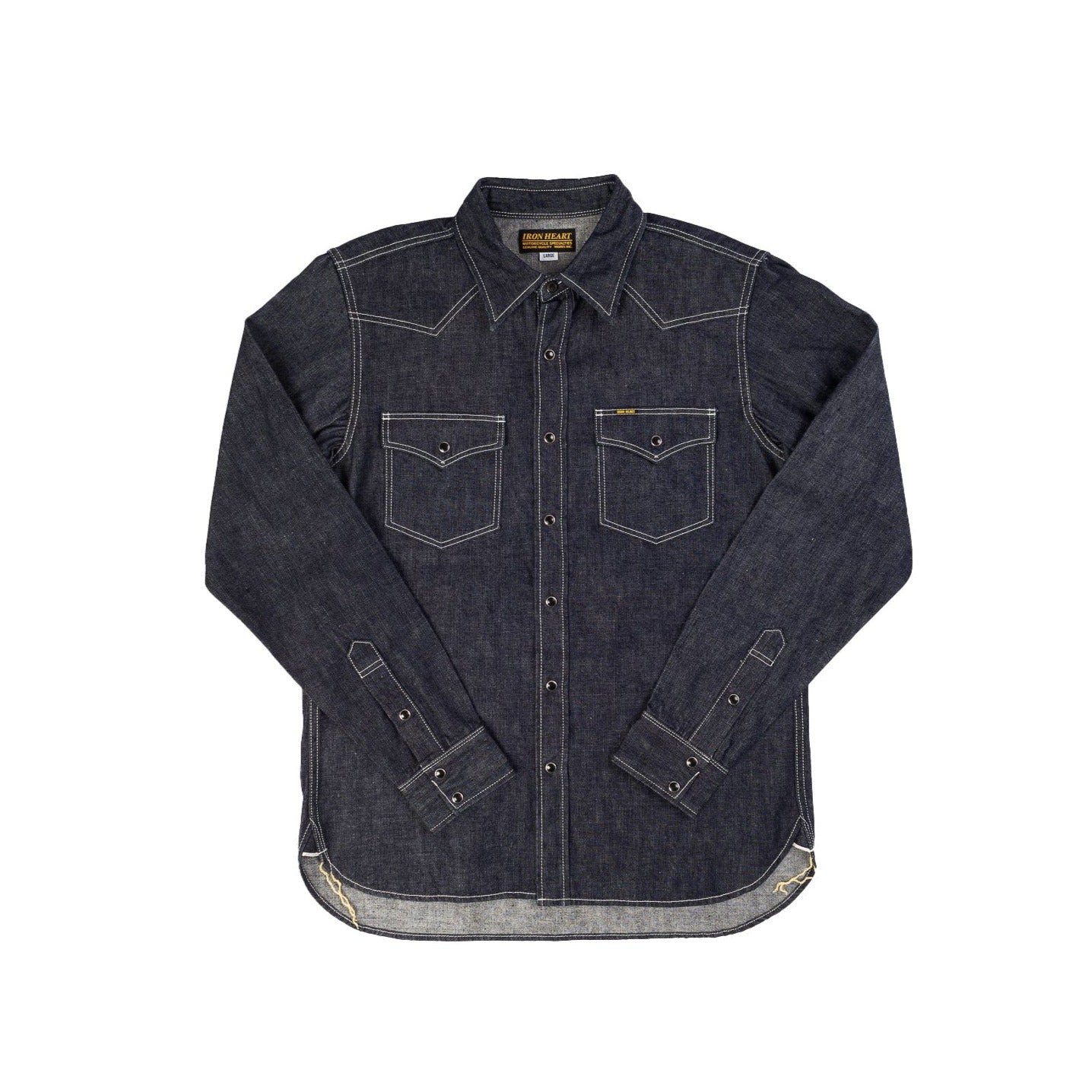 IHSH-320-IND - 10oz Selvedge Denim Western Shirt - Indigo