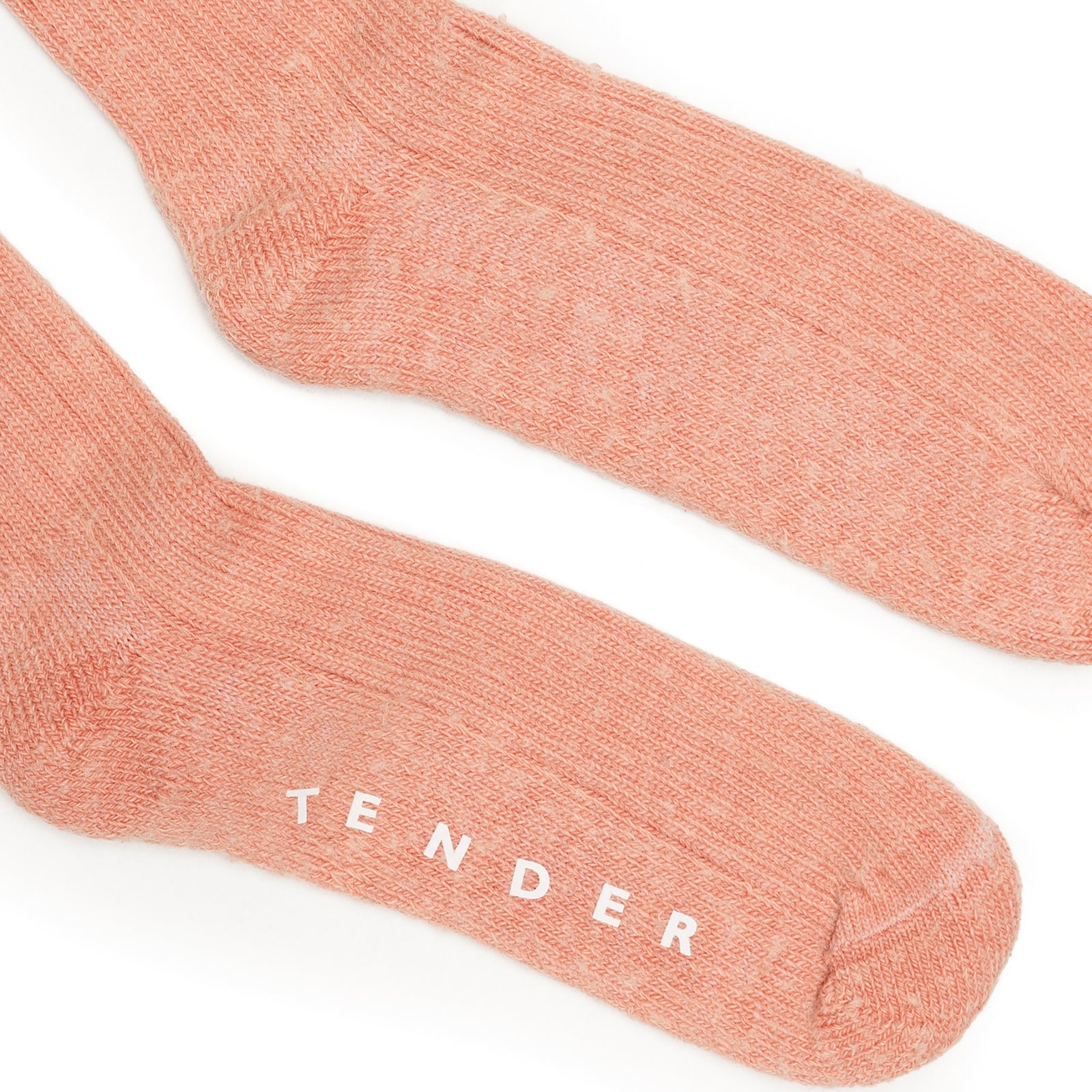 Tender Co. Cotton Yarn Rib Socks Red Ochre Detail